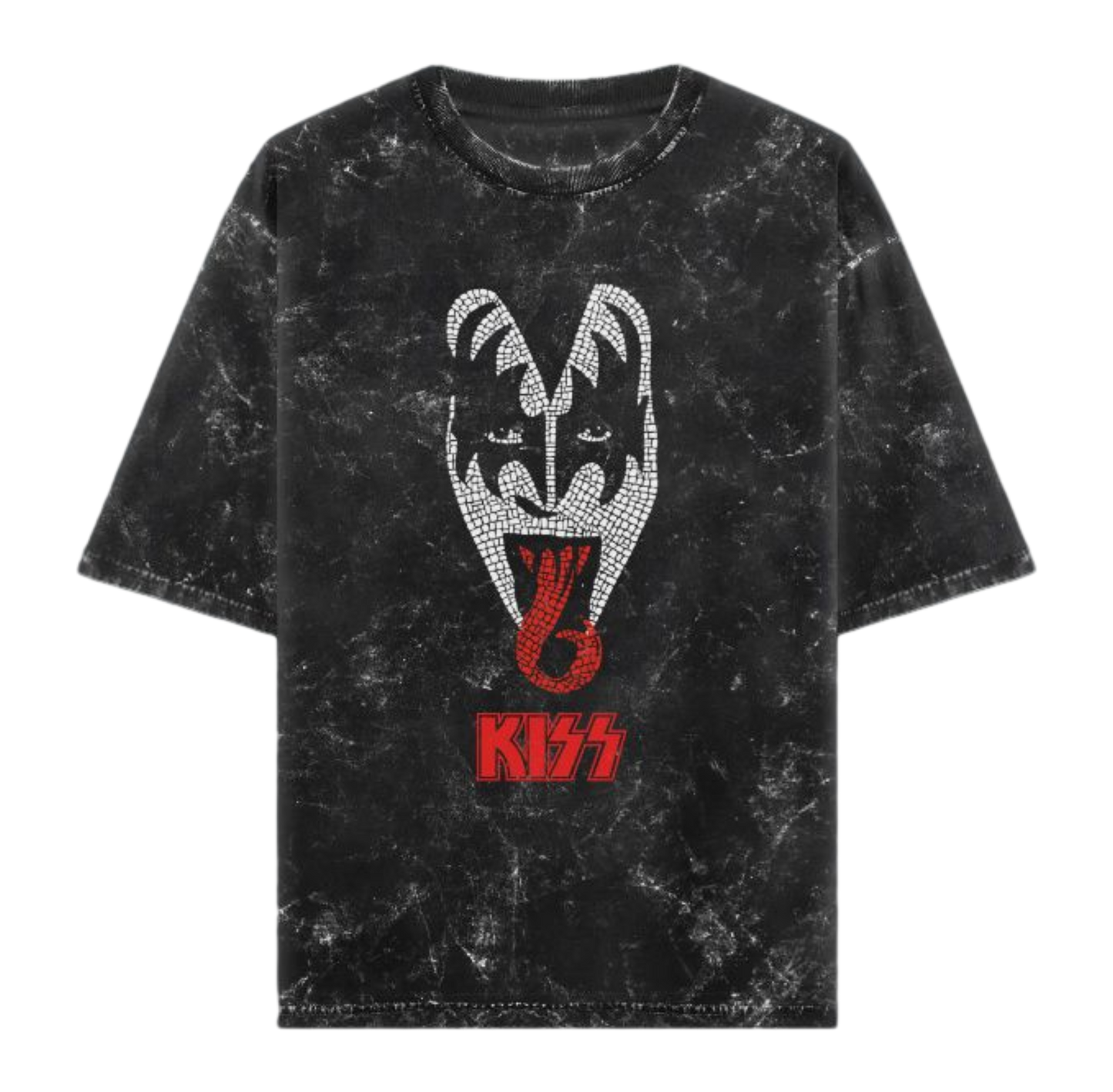 KISS Unisex Acid Washed Oversized Tee 2