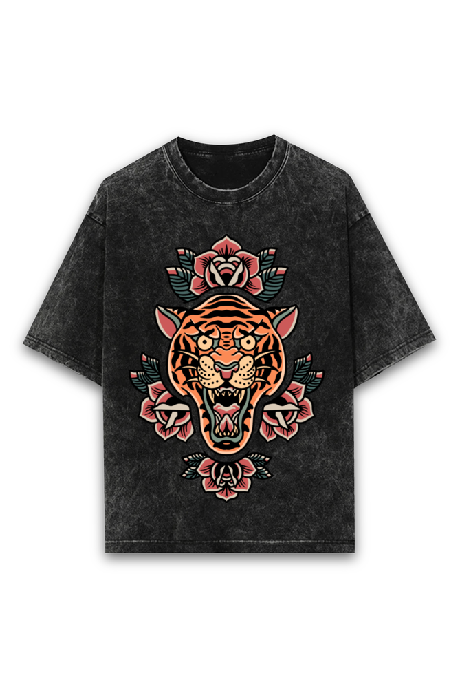 TIGER Acid Wash Oversized T shirt