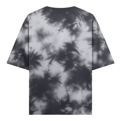 White/Black tie-dye oversized tee & shorts