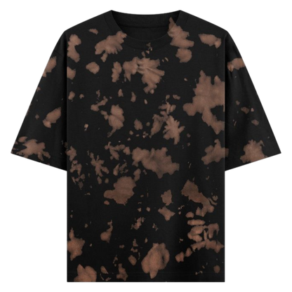 Black/Brown tie-dye oversized tee & shorts