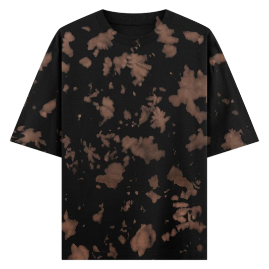 Black/Brown tie-dye oversized tee & shorts