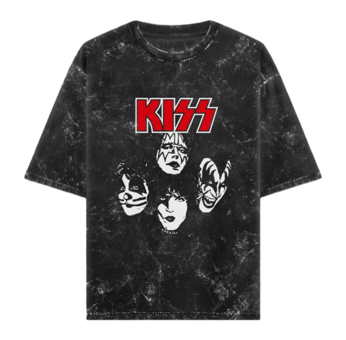 KISS Unisex Acid Washed Oversized Tee 3