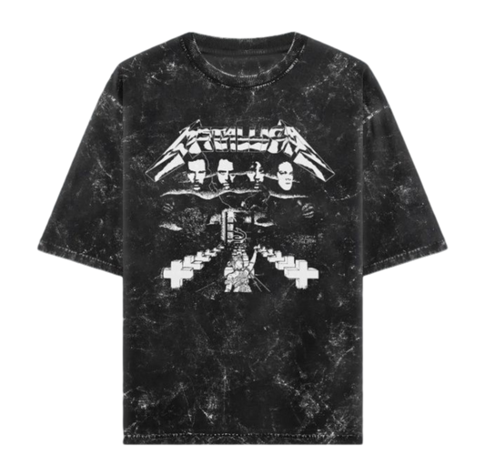METALLICA Unisex Acid Washed Oversized Tee
