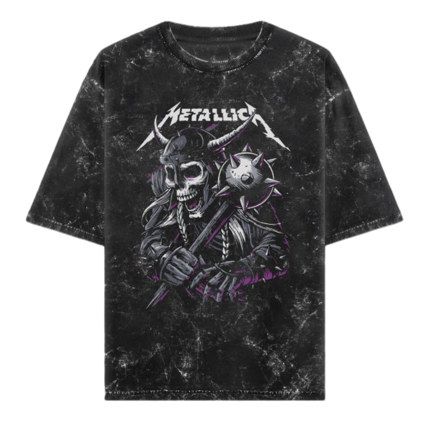 METALLICA Unisex Acid Washed Oversized Tee 2