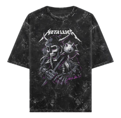 METALLICA Unisex Acid Washed Oversized Tee 2