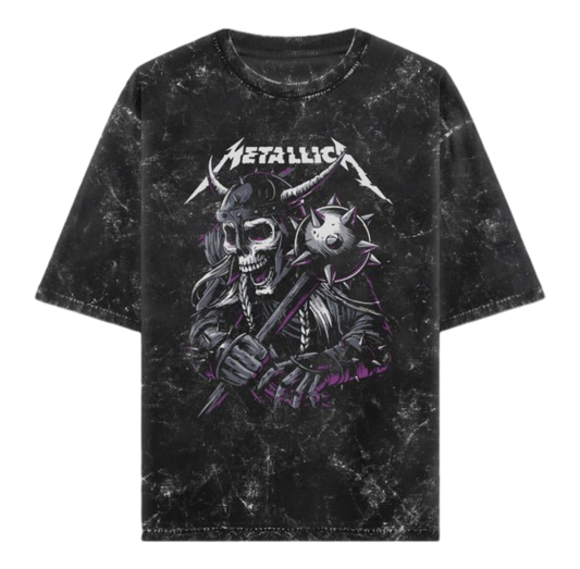 METALLICA Unisex Acid Washed Oversized Tee 2