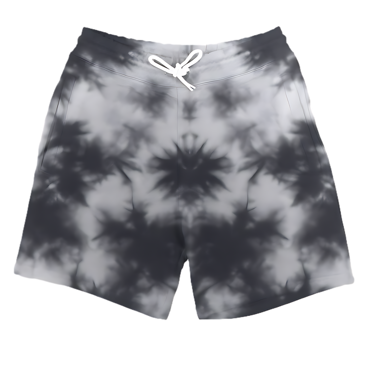 White/Black tie-dye oversized tee & shorts