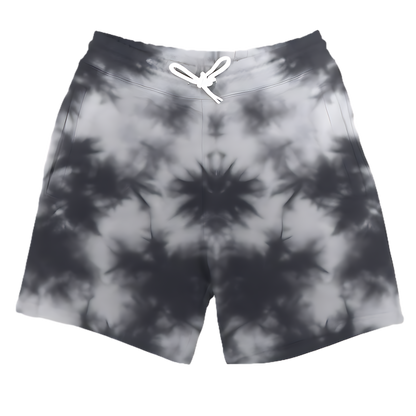 White/Black tie-dye oversized tee & shorts