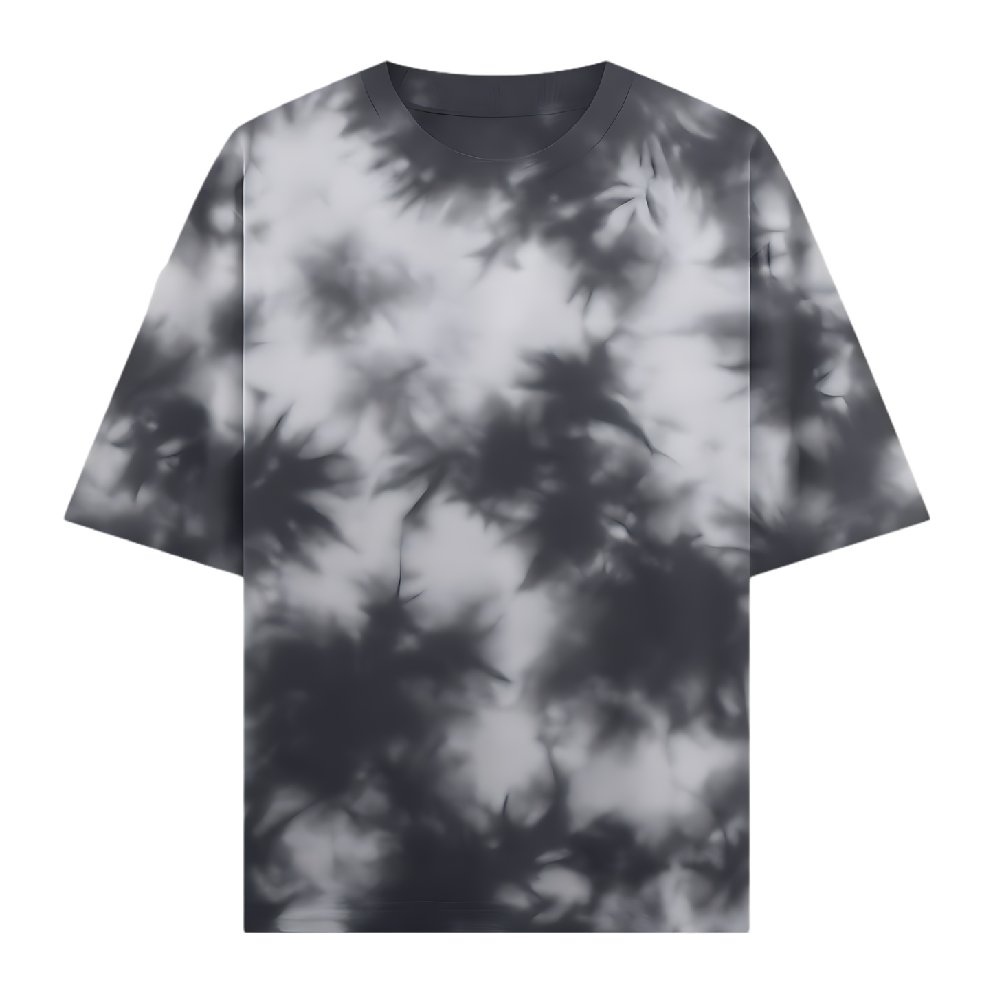 White/Black tie-dye oversized tee & shorts