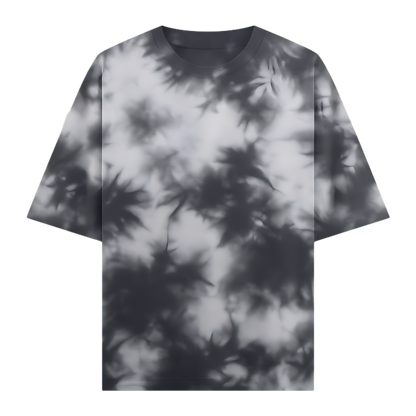 White/Black tie-dye oversized tee & shorts