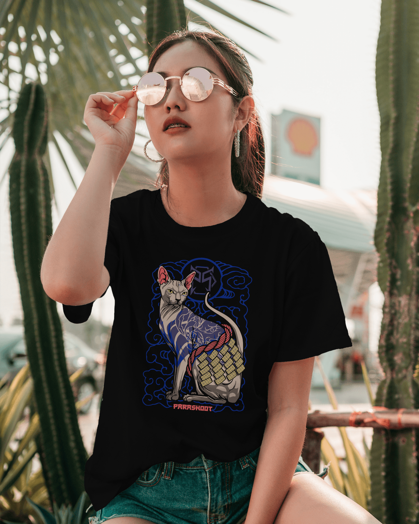 Cute Cat Oversized T shirt