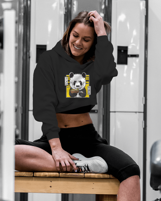 Foodie Panda Crop Hoodie